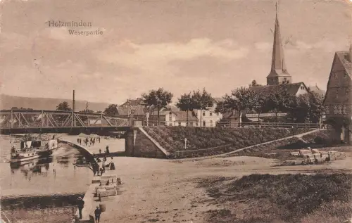 AK Lunzenau Muldenbrücke Sachsen 1923 gelaufen Postkarte