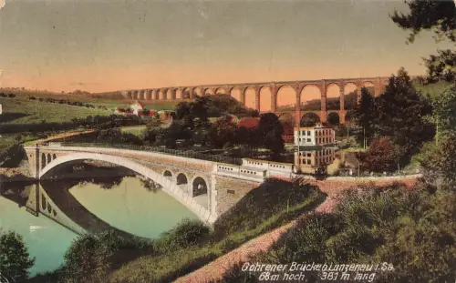 AK Lunzenau Göhrener Brücke Sachsen 1920 gelaufen Postkarte