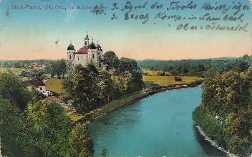 AK Stadl-Paura Dreifaltigkeitskirche Österreich gelaufen Feldpostkarte