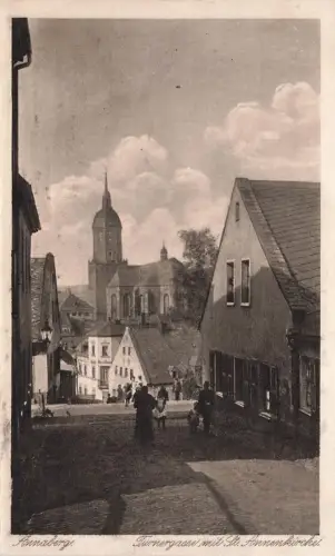 AK Annaberg Turnergasse St. Annenkirche Sachsen Erzgebirge ungelaufen Postkarte