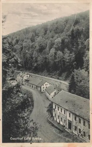 AK Höckendorf Gasthof Edle Krone Sachsen ungelaufen Postkarte Litho