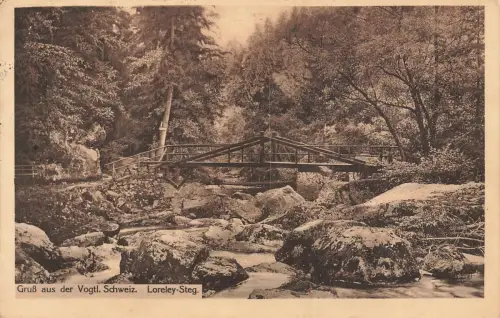 AK Vogtländische Schweiz Loreley Steg Sachsen Vogtland 1911 gelaufen Postkarte