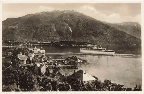 AK Balestrand Balholm Sognefjord Dampfschiff Norwegen ungeaufen Postkarte