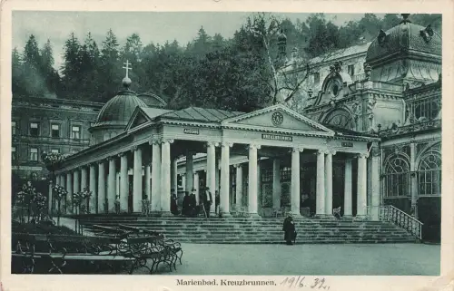 AK Marienbad Kreuzbrunnen Böhmen gelaufen Postkarte
