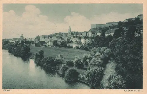 AK Glatz Kłodzko Glatzer Neisse Stadtansicht Schlesien ungelaufen Postkarte