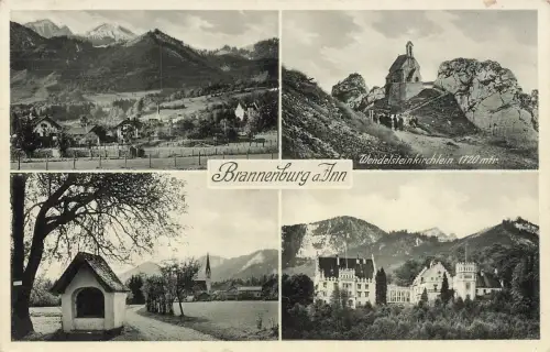 AK Brannenburg Mehrbildkarte Panorama Wendelsteinkirchlein Bayern 1935 Postkarte