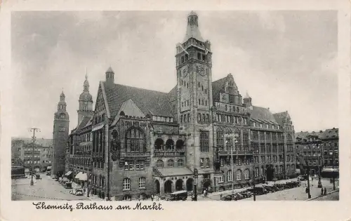 AK Chemnitz Rathaus Markt Sachsen 1920 gelaufen Feldostkarte