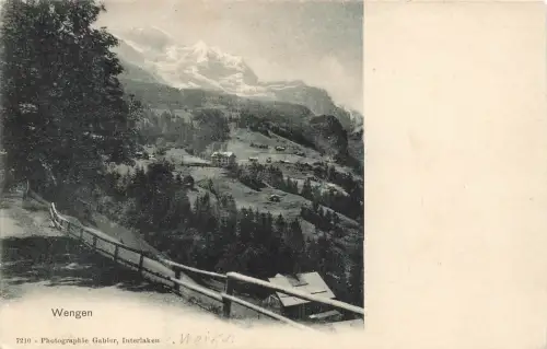 AK Wengen Landschaftsaufnahme Ortsansicht Schweiz ungelaufen Postkarte