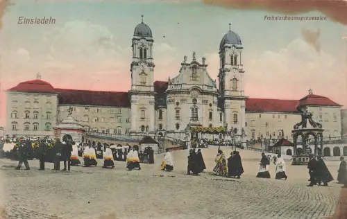 AK Einsiedeln Frohnleichnamsprozessionen Schweiz ungelaufen Postkarte