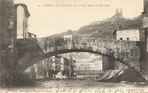 AK Vienne Le Vieux Pont sur la Gère Brücke Frankreich 1906 gelaufen Postkarte