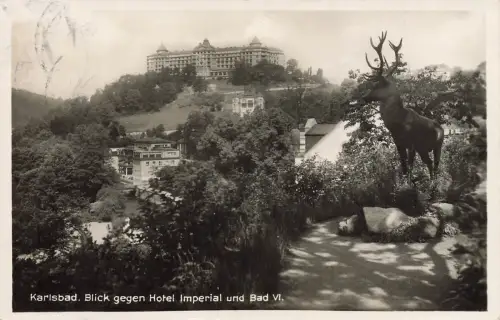 AK Karlsbad Karlovy Vary Hotel Imperial Bad VI. Böhmen 1935 gelaufen Postkarte