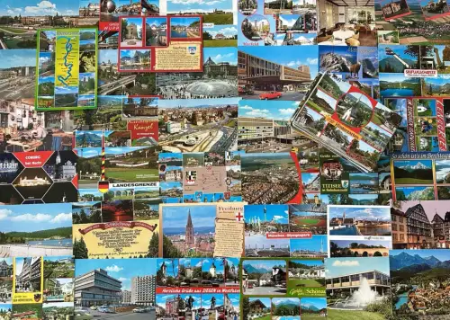 Lot / Konvolut 100 AK Postkarten, BRD Deutschland bunt ab 1950