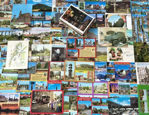 Lot / Konvolut 100 AK Postkarten DDR Deutschland bunt ab 1950