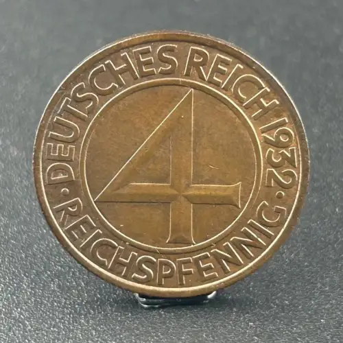 4 Reichspfennig 1932 F Weimarer Republik