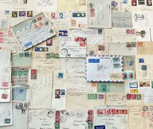 Lot / Konvolut 50 Briefe Europa / Welt 1920 - 1970