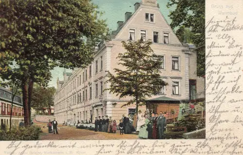 AK Warmbad Kurhaus Sachsen Erzgebirge 1902 gelaufen Postkarte