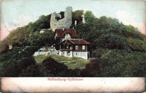 AK Kyffhäuser Ruine Rothenburg Thüringen 1908 gelaufen Postkarte