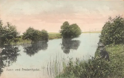 AK Dänemark Aaen ved Frederiksdal Fluss 1905 gelaufen Postkarte