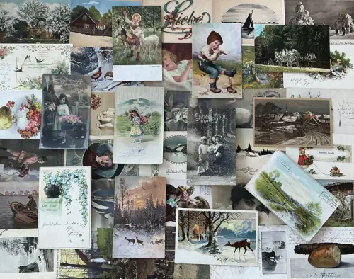 Lot / Konvolut 50 AK Postkarten Kitsch Kinder Glückwunsch Kunst vor 1945