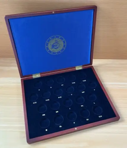 Leer Holz Etui Holzmünzbox für 2 EURO Münzen 2002 - 2012