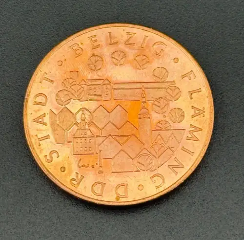 DDR Medaille Stadt Bad Belzig Fläming Goethe Zitat 1970 bronzefarben
