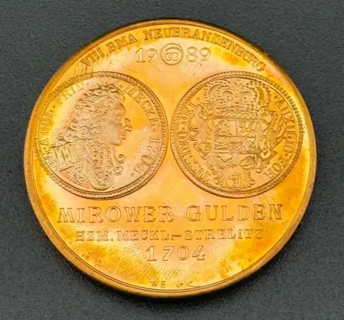 DDR Medaille Mirower Gulden Torhaus Mirow VII. BMA Neubrandenburg 1989