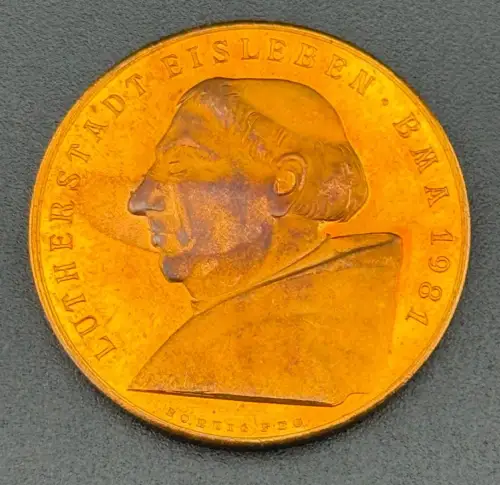 DDR Medaille Lutherstadt Eisleben Martin Luther Kulturbund 1981 bronzefarben