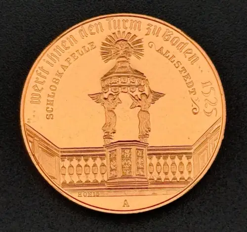 DDR Medaille Schlosskapelle Allstedt 1989 bronzefarben