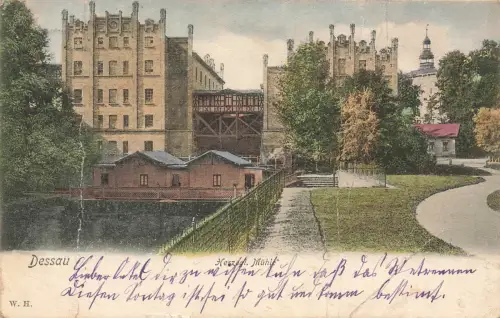 AK Dessau Herzogliche Mühle Sachsen-Anhalt 1907 gelaufen Postkarte