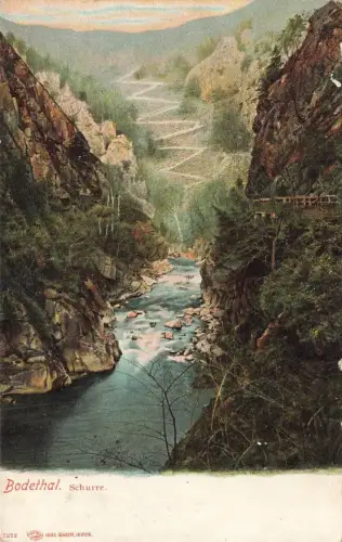 AK Bodethal Schurre Flusslandschaft Sachsen-Anhalt ungelaufen Postkarte