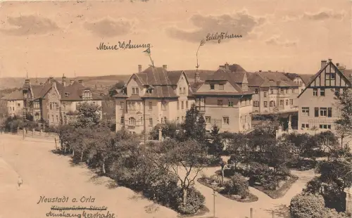 AK Neustadt an der Orla Ziegenrücker Straße Thüringen 1915 Feldpostkarte