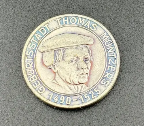 DDR Medaille Geburtstadt Thomas Müntzers Stolberg 1490-1525