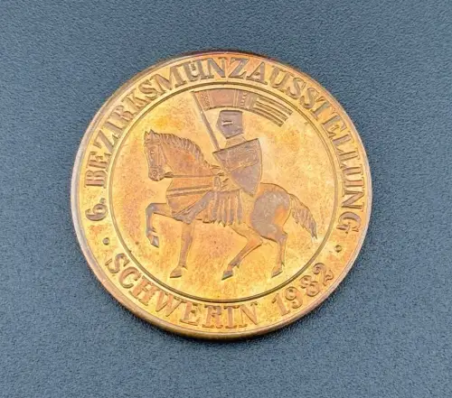 DDR Medaille 6. Münzaustellung Schweriner Münze Kulturbund 1982