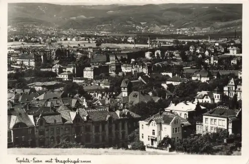 AK Teplitz-Turn Ortsansicht Erzgebirgskamm Böhmen 1942 gelaufen Feldpostkarte