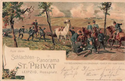 AK 1.WK Schlachten Panorama St. Privat Leipzig General Craushaar 1900 Patriotika