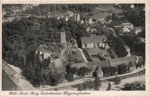 AK Halle Saale Fliegeraufnahme Burg Giebichenstein Sachsen-Anhalt 1940 Postkarte