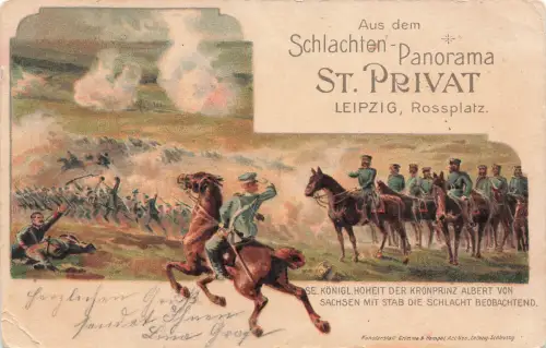 AK 1.WK Schlachten Panorama St. Privat Leipzig Rossplatz 1900 Patriotika