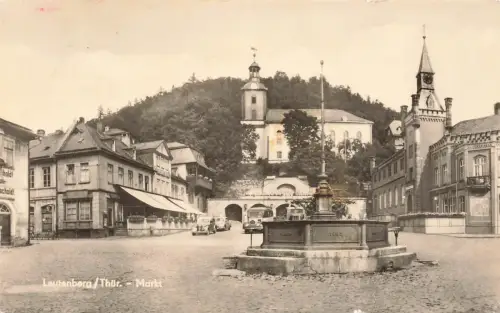 DDR AK Leutenberg Markt Kirche Thüringen 1968 gelaufen Postkarte