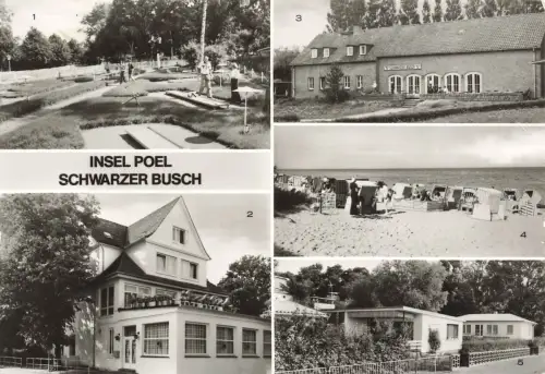 DDR AK Insel Poel Schwarzer Busch Mehrbildkarte Mecklenburg-Vorpommern 1989