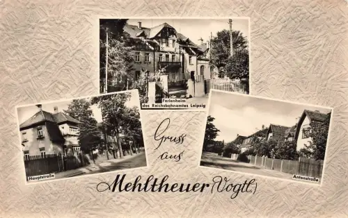 DDR AK Mehlteuer Antonstraße Ferienheim Reichsbahnamt Leipzig Sachsen 1961