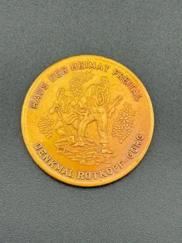 DDR Medaille Haus der Heimat Freital Denkmal Rotkopf Görg 1984