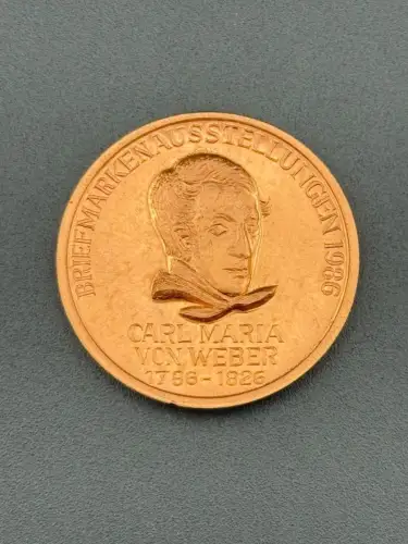 DDR Medaille Wiedereröffnung Semperoper Dresden Carl Maria von Weber 1985