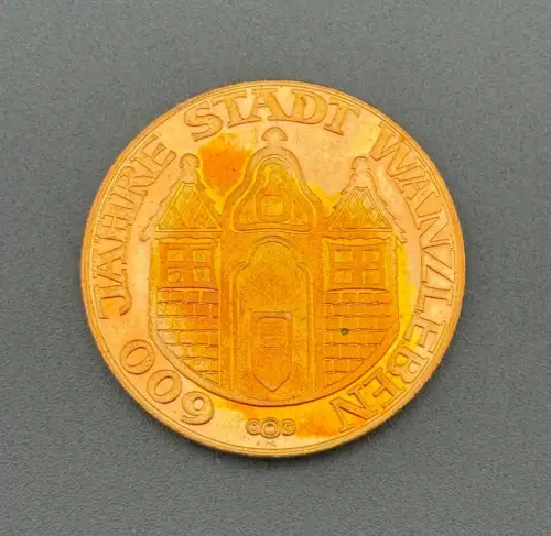 DDR Medaille 600 Jahre Stadt Wanzleben Rathaus 1376-1976
