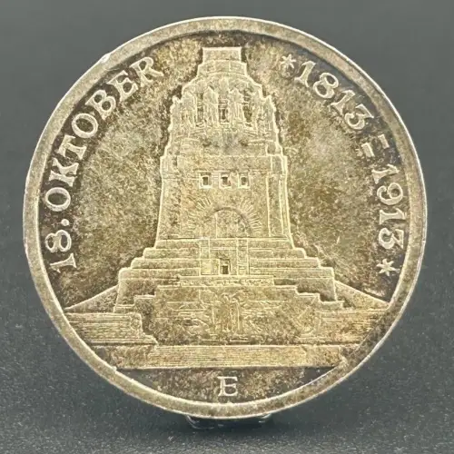 3 Mark Völkerschlachtdenkmal 1913 E Sachsen Deutsches Kaiserreich