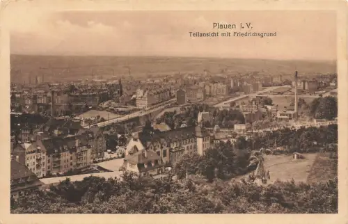 AK Plauen Teilansicht Friedrichsgrund Sachsen Vogtland ungelaufen Postkarte