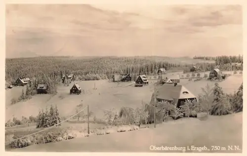 AK Oberbärenburg Winteransicht Sachsen Erzgebirge 1939 gelaufen Postkarte