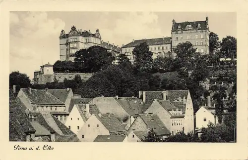 AK Pirna a. d. Elbe Teilansicht Festung Sonnenstein Sachsen ungelaufen Postkarte