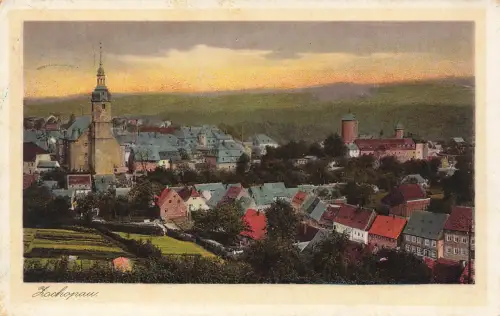 AK Zschopau Ortsansicht Kirche Sachsen 1927 gelaufen Postkarte