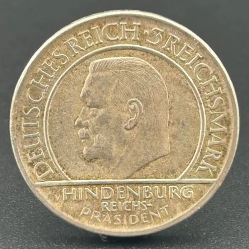 3 Reichsmark Schwurhand 1929 F Weimarer Republik
