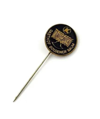 DDR Anstecknadel Konsum Gasthof Goldener Baum in Schwarz